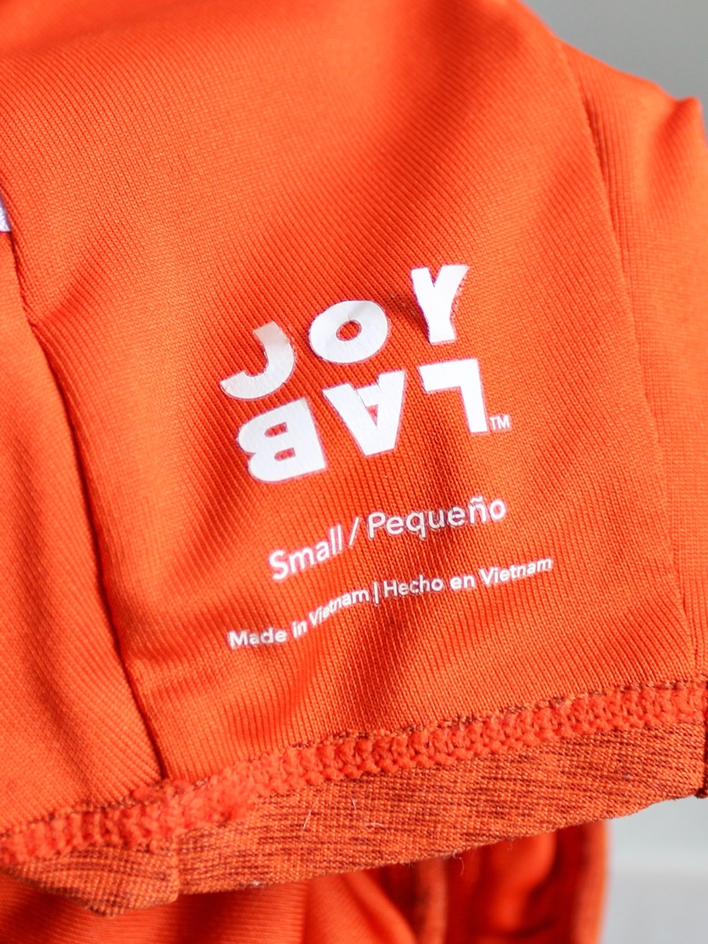 JoyLab Heathered Orange Fitted Crop Tank Top Sports Bra Size Small - Picture 3 of 3